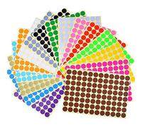 Gommettes Autocollantes Rondes,10mm Couleur Codage Étiquettes 2475 Auto-adhésifs de Points 16 Feuilles pour Le Bureau, école, calendriers, Autocollants de Carte