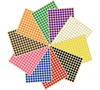 Gommettes Autocollantes Rondes,10mm Couleur Codage Étiquettes 3300 Auto-Adhésifs De Points 20 Feuilles Pour Le Bureau, Ecole, Calendriers, Autocollants De Carte
