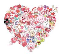 Gommettes Autocollantes, Scrapbooking Autocollant, 100 Pièces, Saint Valentin Autocollants, Gommette Imperméable En Vinyle Pour Ordinateur Portable, Téléphone, Bouteille D'eau, Skateboard, Valise