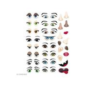 Gommettes autocollantes - Visages - 124 pcs