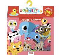 Gommettes bébé 18 mois - Les bébés animaux - 50 grandes gommettes autocollantes pour petites mains, animaux mignons, activité créative et motricité fine