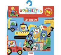 Gommettes bébé 18 mois - Les engins - 50 grandes gommettes autocollantes pour petites mains, véhicules, camion, fusée, tracteur et activité créative