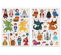 Gommettes Chevaliers et princesses de 0,4 à 8,2 cm