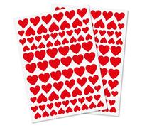 Gommettes Coeur rouge de 1,1 à 2,2 cm 160 pièces