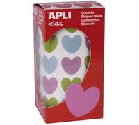 APLI Rouleau de gommettes KIDS 16796 – 900 cœurs multicolores 20×18 mm