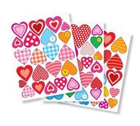 Gommettes coeurs fantaisie de 1,2 à 4 cm 67 pièces