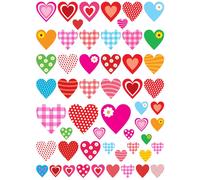 Gommettes Coeurs Fantaisie De 1,4 À 4 Cm 108 Pièces - Megacrea Diy
