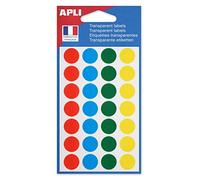 AGIPA Lot de 3 Sachets 140 étiquettes Gommettes de signalisation Rondes 15 mm Assorties Transparent