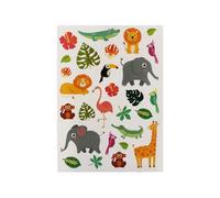 Gommettes Jungle 56 stickers de 1,7 à 7,2cm savane lion éléphant girafe perroquet singe crocodile MULTICOLORE