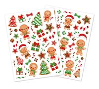 Gommettes De Noël Famille Pain D'épices 0,6 À 9 Cm 93 Pièces