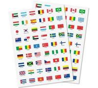 Gommettes Drapeaux 108 stickers pays autocollants MULTICOLORE G