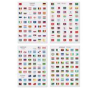 Gommettes - Les drapeaux - Drapeaux des pays du monde - 214 pièces