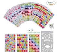 Gommettes Enfant Noël 60 Feuilles et 1 Ponchoir 4020 Autocollants Enfants Coeur Gommettes Scrapbooking Autocollant Stickers Enfants