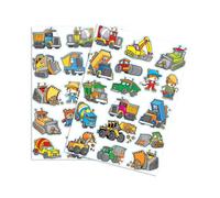 Gommettes engins de chantier de 3 à 6 cm 34 pièces