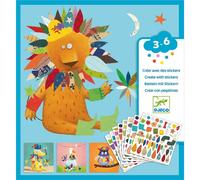 Djeco Kit créatif Créer des animaux avec des stickers Multicolore