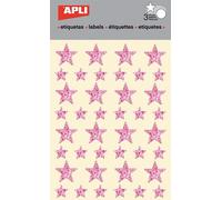 Gommettes Étoile 12 Et 20 Mm - Holographique Rose X 120 - Apli Agipa