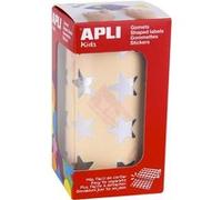 Gommettes - Etoiles - Argent - Autocollante - Rouleau de 1416 gommettes - Apli Kids Argent G