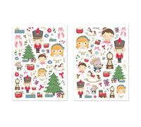 Gommettes - Famille - Pain d'épices - 118 pièces - Multicolore - Thème Noël