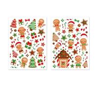 Gommettes famille pain d'épices Noël - 93 pièces - de 0,6 à 9 cm Multicolore