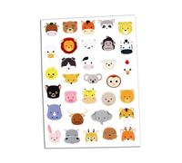 MÉGACRÉA Gommettes Figurines Animaux de 2 à 3 cm 64 pièces