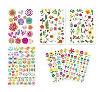 Gommettes fleurs - Non spécifié - Lot de 354 autocollants - 1 cm à 6,5 cm - Mixte - Enfant