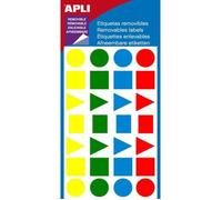 APLI Gommettes Formes géométriques 15 mm × 112 Multicolore G