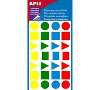 APLI Gommettes Formes géométriques 15 mm × 112 Multicolore G