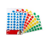 Gommettes formes géométriques Apli tailles et couleurs assorties - Pochette de 320