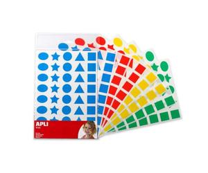 Gommettes formes géométriques Apli tailles et couleurs assorties - Pochette de 320