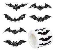 Gommettes Halloween, 500 PCS Rouleau D'autocollants Chauve-Souris, Stickers Halloween, Autocollants à Paillettes, pour la Décoration des Fêtes de Fin D'année (chauve-souris)