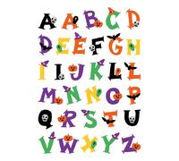 MÉGACRÉA Gommettes Halloween Lettres 65 pièces