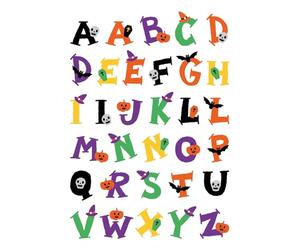 Gommettes halloween Lettres 65 pièces
