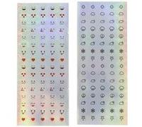 Generique Stickers holographiques Smiley Emoji et Météo Argent 160 pièces