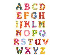 Gommettes illustrées alphabet 2 planches 52 pièces motif fleuris