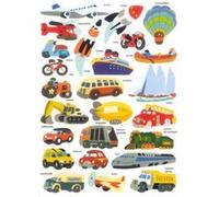Gommettes illustrées transport 2 planches 50 pièces MULTICOLORE G