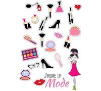 Gommettes J'adore La Mode De 1,5 À 4 Cm 42 Pièces - Megacrea Diy