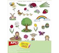 Generique Gommettes APLI 11614 - thématiques enlevables Le Printemps - 3 feuilles