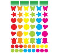 Gommettes MegaCrea DIY - Formes et Couleurs Assorties - 140 pièces - Autocollant - Enfant - Arc-en-ciel - Multicolore - Scrapbook