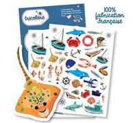 Graine créative Gommettes Mer Poisson Bateau 70 pièces Bleu