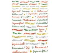 Gommettes Messages vœux 134 stickers bonne année joyeux noël joyeuses fêtes MULTICOLORE G