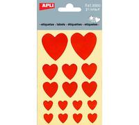 Gommettes Métallisées - Coeur - Rouge X 48 - Apli Agipa