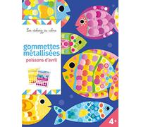 Gommettes métallisées poissons d'avril - pochette avec accessoires