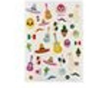 Gommettes Mexico 66 stickers 1,4 à 5,4 cm Guitare maracas lama cactus masque MULTICOLORE G