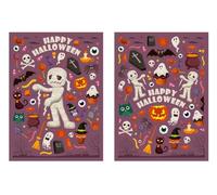 Gommettes Momies Halloween - 171 pièces - de 0,5 cm à 10,3 cm - Découverte cimetière, cerceuil, tête de mort, chauve souris,