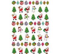 Gommettes Motif noël 116 Stickers de 2 à 3cm père Noel sapins Bonhomme de Neige Boules Marque C TOP MULTICOLORE