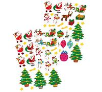 Gommettes motif noël 57 stickers de 1,2 à 8 cm père noel sapins bonhomme de neige boules rennes