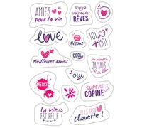 Gommettes Mots Girly De 3,5 À 9,5 Cm 30 Pièces - Megacrea Diy