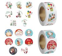 Gommettes Noël, 1000 Pcs Etiquette Vacances Cadeau Autocollants d'enveloppe, Merry Christmas Etiquette Joyeux Noel
