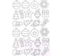 Gommettes Noel à colorier 52 stickers 4 à 5cm père noël étoile cadeaux bonhomme de neige flocon BLANC G
