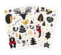 Gommettes Noël Enchanté Noir Et Doré 0,6 À 8,3 Cm 101 Pièces